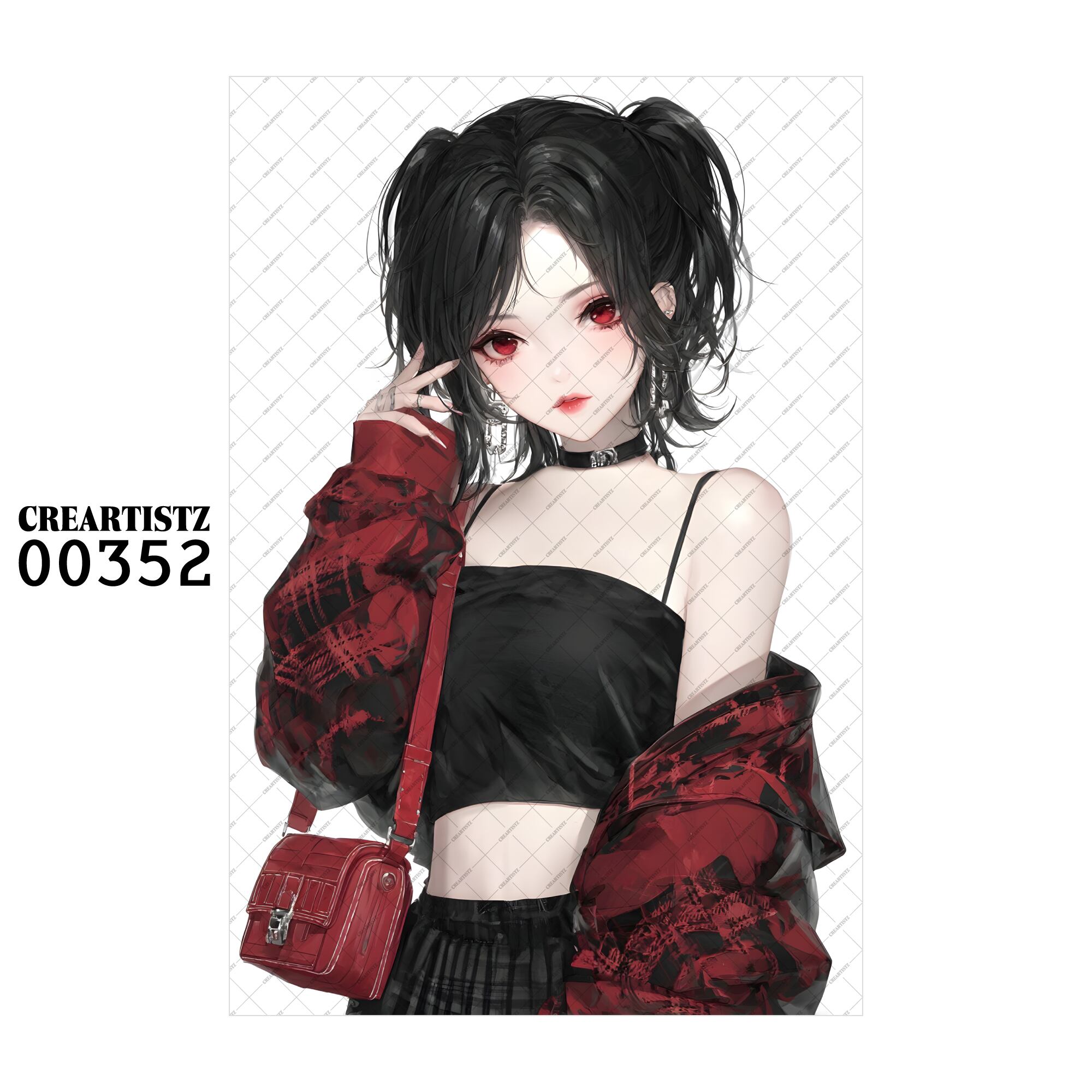 00352 ガール キュート オリジナル ペーパー/ステッカー 4枚セット CREARTISTZ