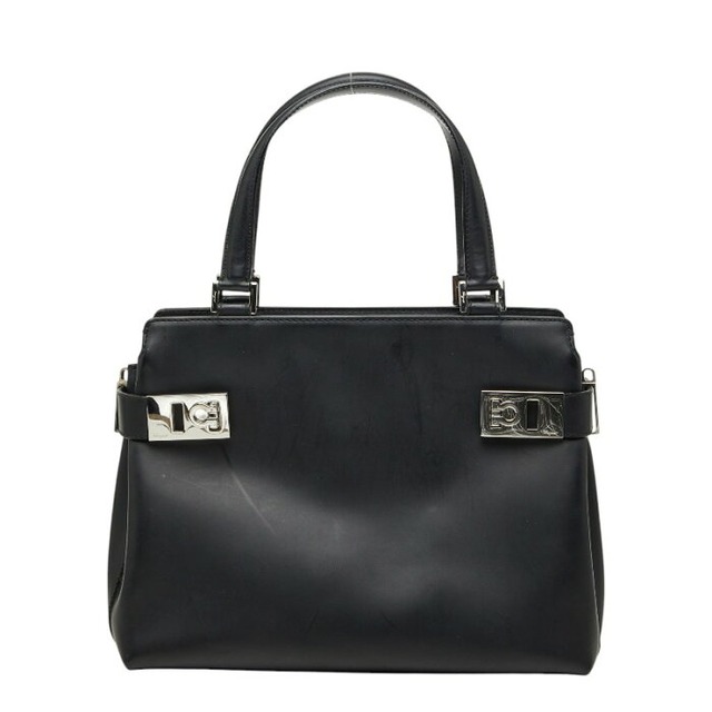 サルヴァトーレフェラガモ ガンチーニ ハンドバッグ AQ-21 0167 ブラック レザー レディース Salvatore Ferragamo 【中古】