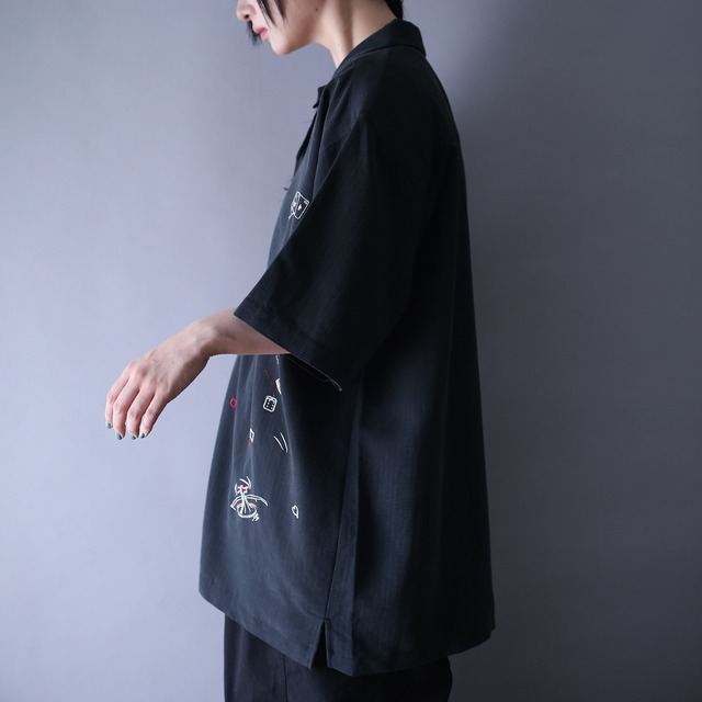 "刺繍×カジノ" many many design over  silhouette h/s shirt