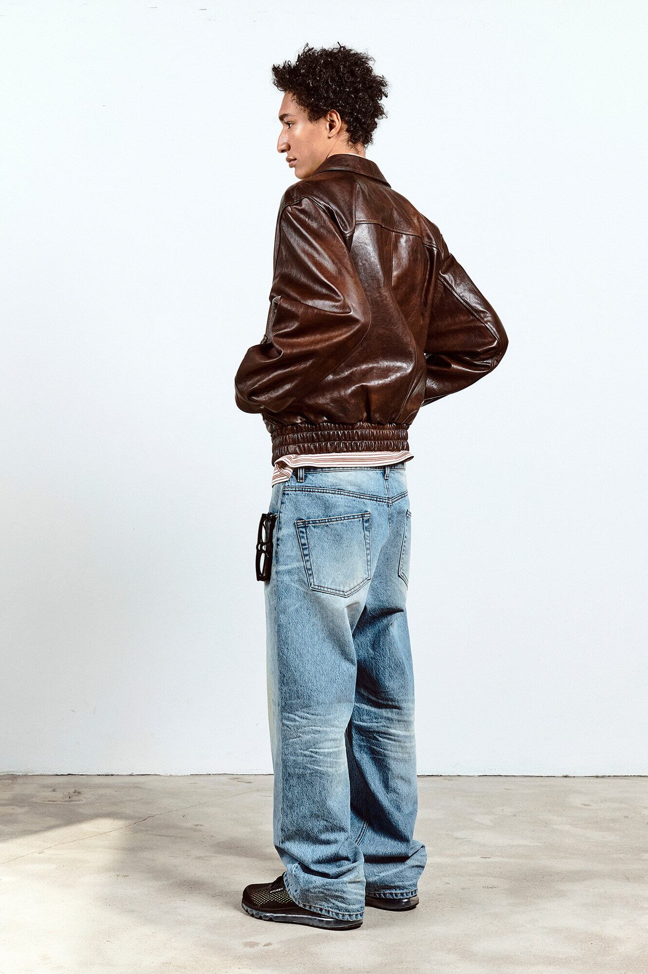 2/25発送 [COOR MEN] Vegetable Leather A-2 Jacket (Brown) 正規品