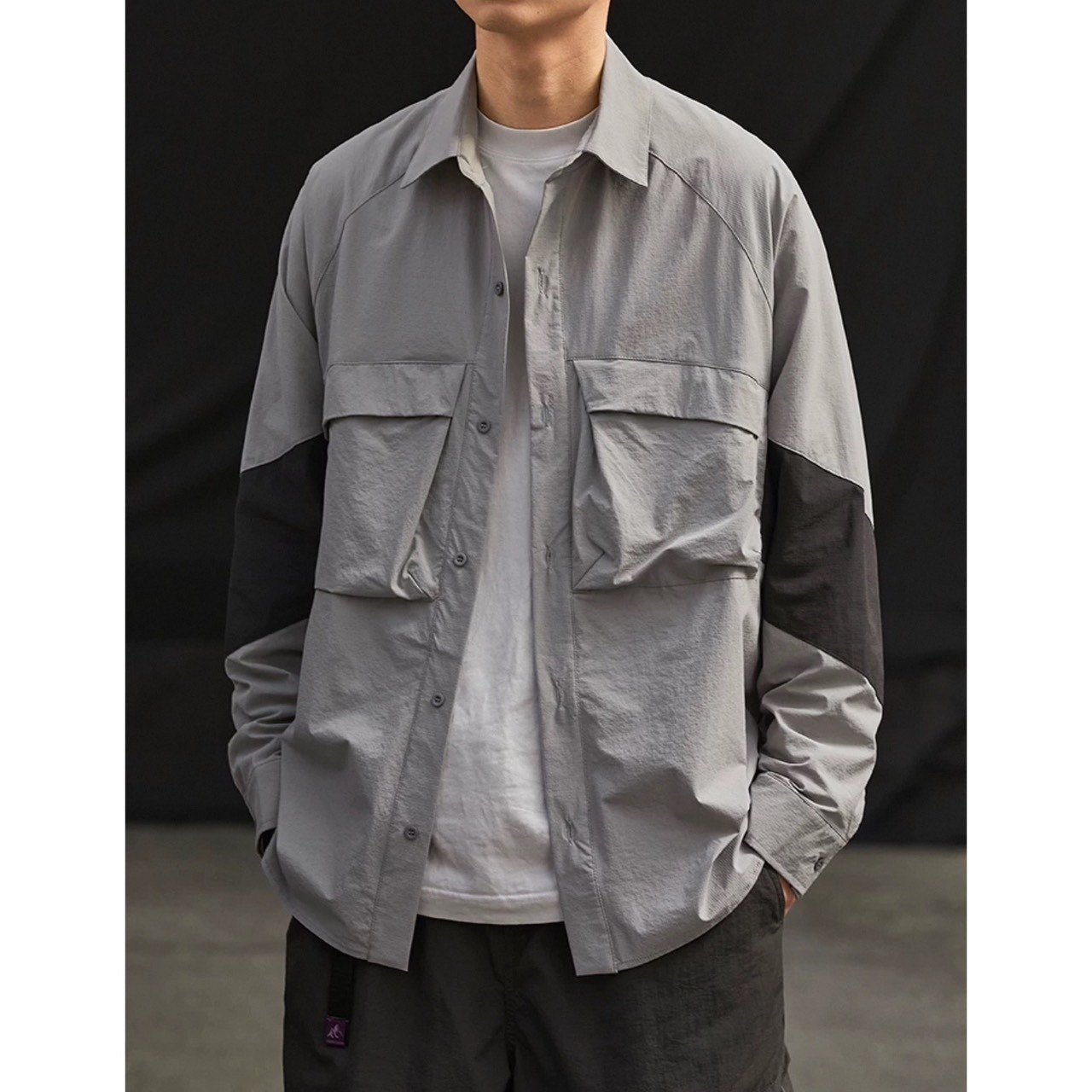 Color block long sleeve shirt 0232 - 5