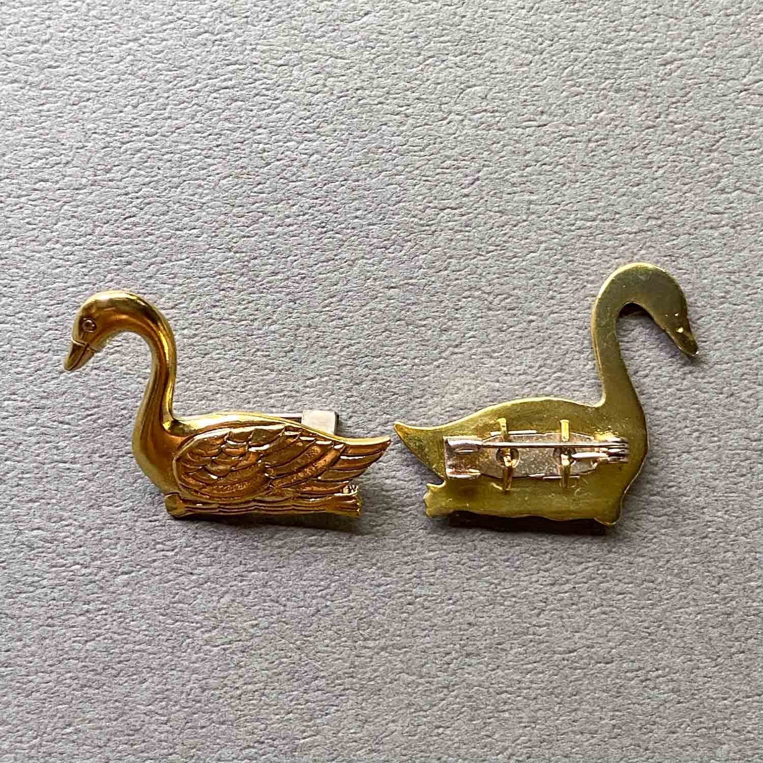 再入荷〉白鳥のオリジナル真鍮ブローチ | Dua-アクセサリーパーツショップ