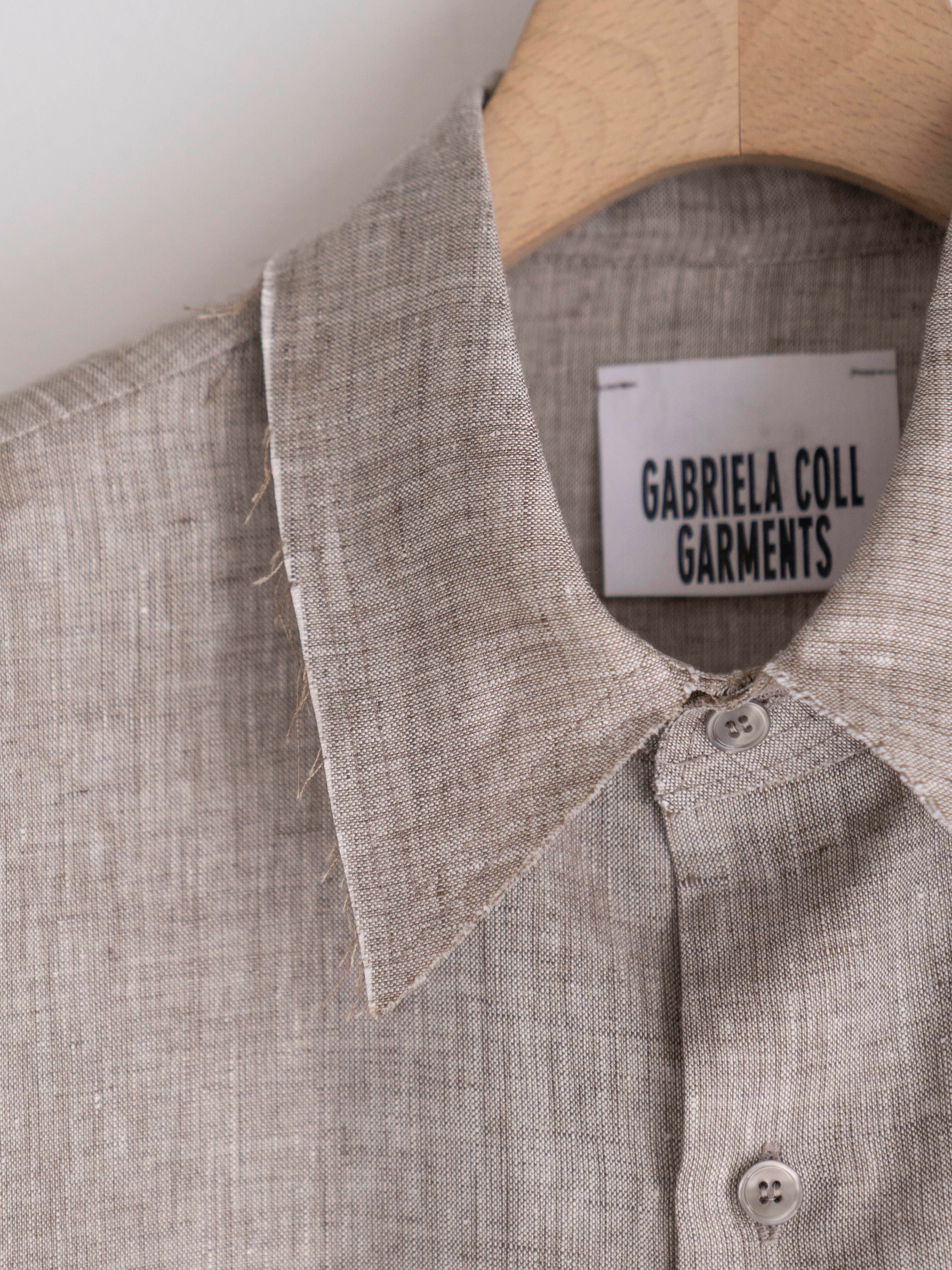 GABRIELA COLL GARMENTS SOLBIATI FINE LINEN SHIRT GREY
