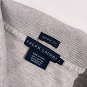 90s RALPH LAUREN ラルフローレン スキニーフィット 鹿の子 半袖 ポロシャツ サイズ L /グレー系 レディース ビンテージ