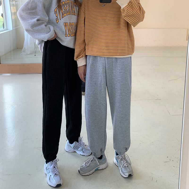 パンツ ハイウェストウェストスリムルーズスプリングスタイルブラック 春物 ブラックストロベリース79159242877