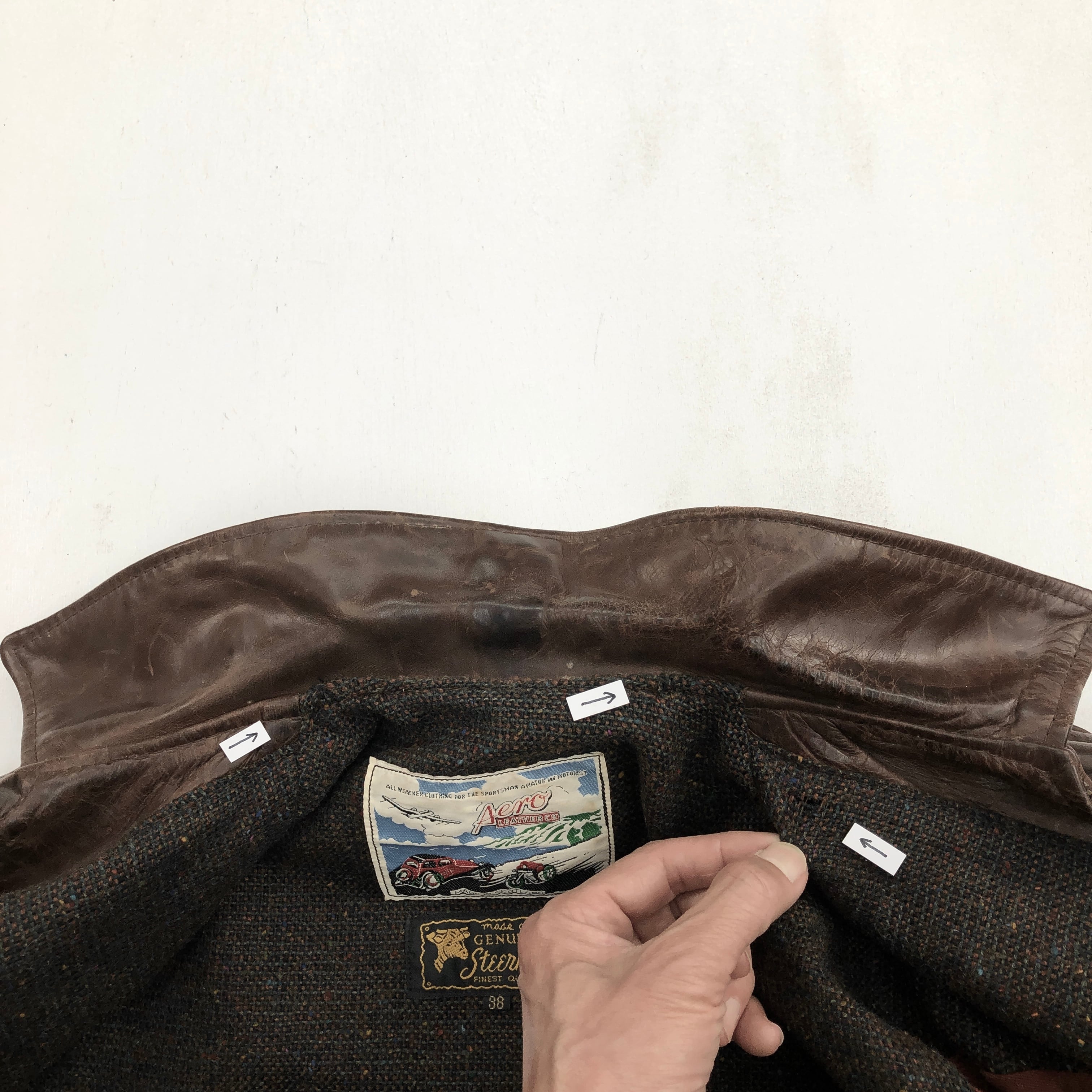 ア*ー様 エアロレザーハイウェイマン90sヴィンテージ AERO LEATHER エアロレザー 80 -90年代 スコットランド製 HIGHWAYMAN