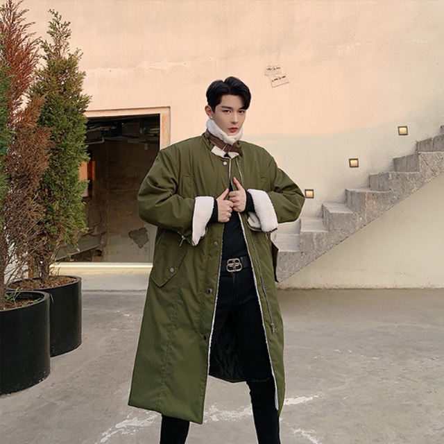 ムートンコート風 モッズコート ライダースデザイン ロングコート ジャケット メンズ ユニセックス 黒 ブラック カーキ モード系 アウター シンプル ロング丈 ベルト ボアコート もこもこ V系 韓国 原宿系 ロック 個性的 ブルゾン コート ムートン 羽織 お支払い後日