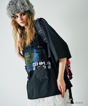 フリル&レースパッチTシャツ (BLACK) CQ-47004
