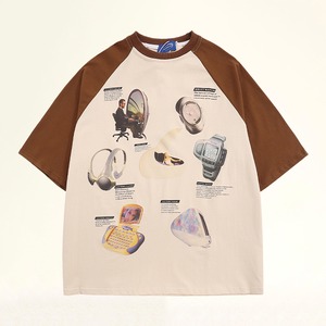 C2レトロプリントラグラン半袖Tシャツ