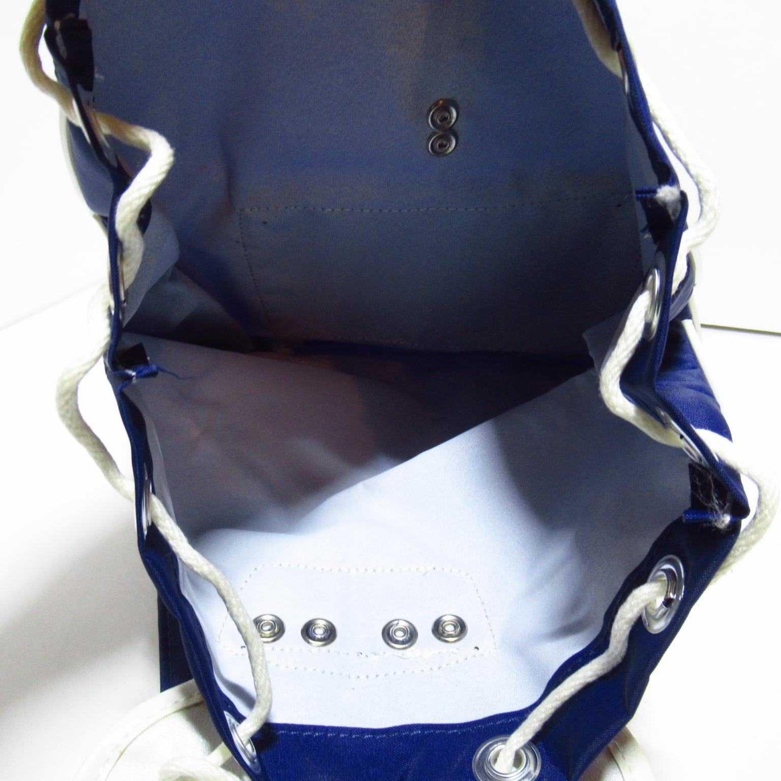 昭和レトロ ビンテージ リュック ナップサック 青 [$3] | ハチクマ商店