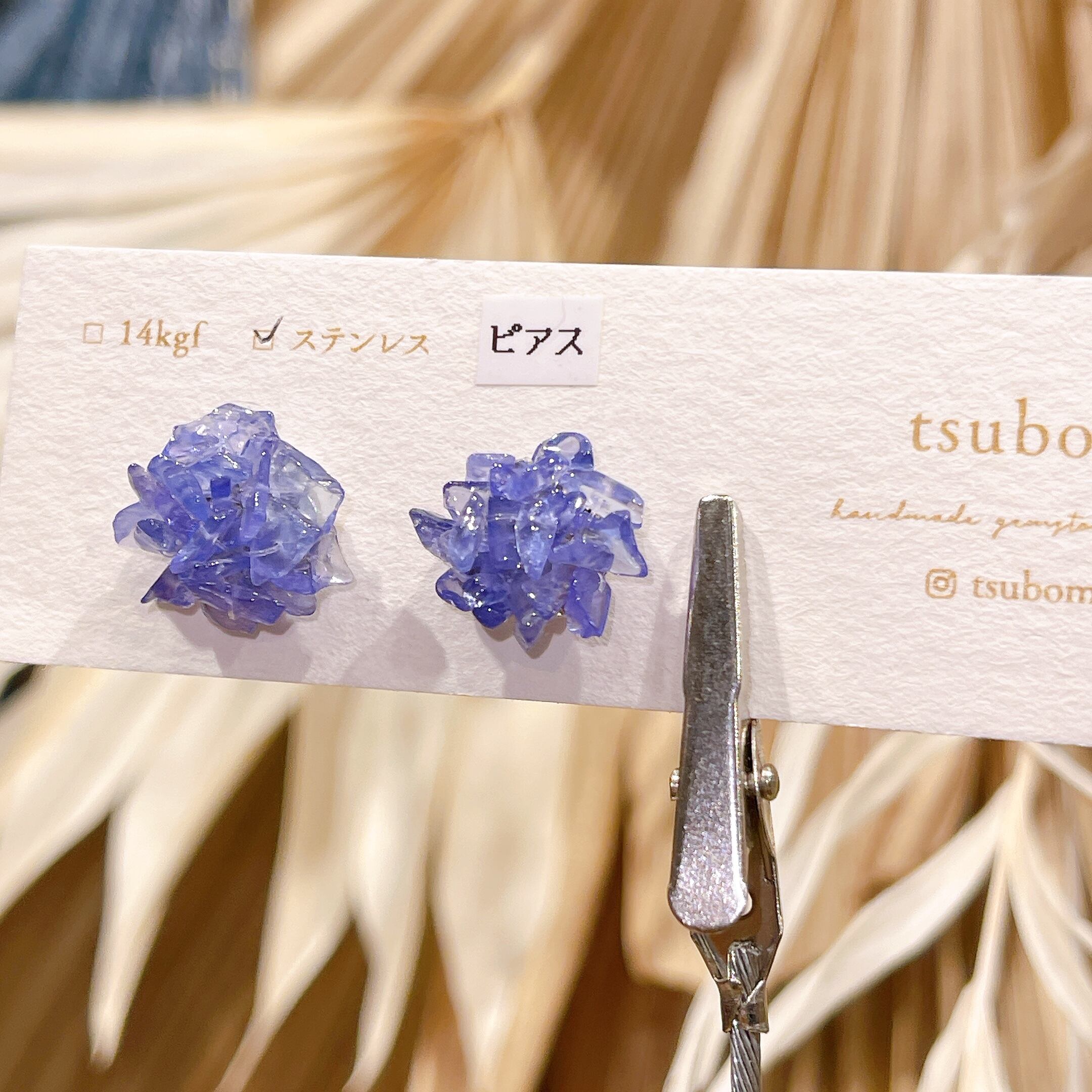 天然石♡もものピアス14kgf 月桃モチーフピアス (14kgf) | Dear Okinawa,