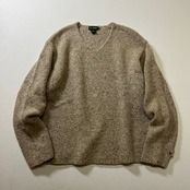 90s J.CREW　ネップ　Vネック　ウールシルク　ニット　セーター　ジェイクルー　ベージュ　L 古着