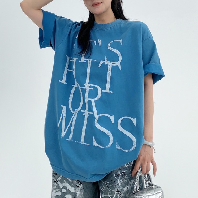 big logo print short sleeve tee　ビッグロゴプリント半袖ティー　J1198