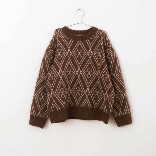 【FISH&KIDS】FLOWERT KNIT SWEATER