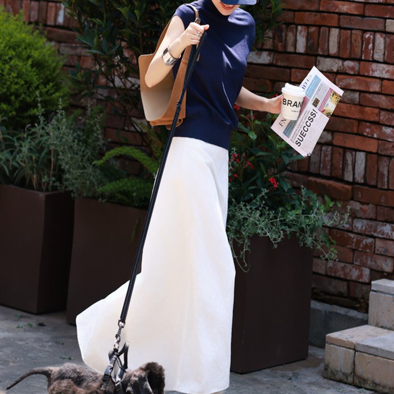 ノースリーブニットトップス m0096