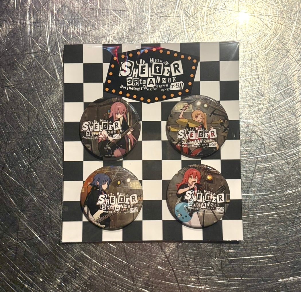 SHELTER 35th×はまじあき 缶バッジセット ぼっちざろっく　10個 受注生産】SHELTER 35th×はまじあき描き下ろし 缶バッジ4個セット