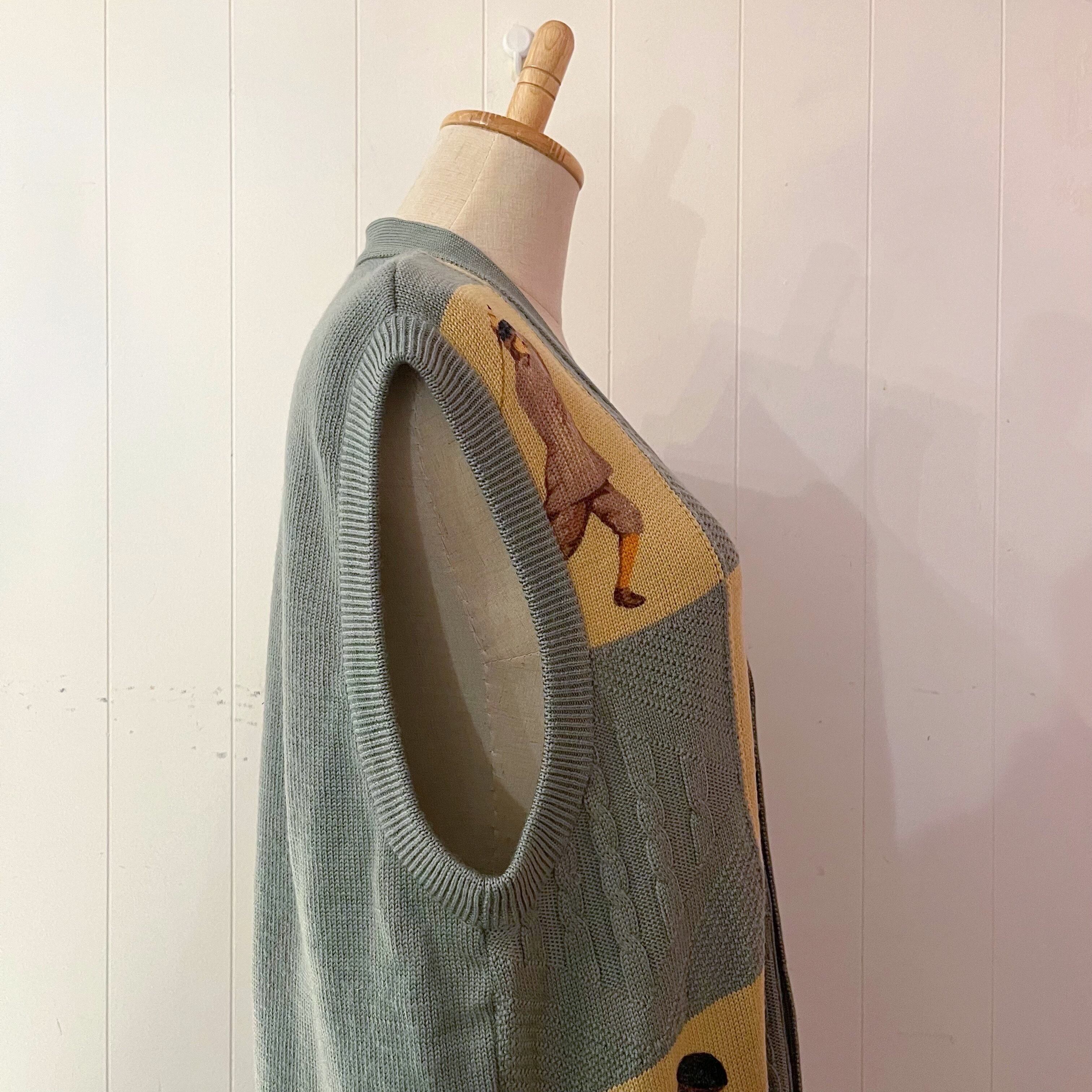 pale green golf check vest