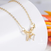 リボンハートジルコニアネックレス