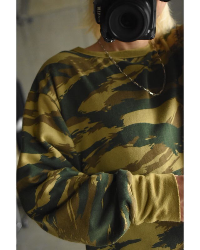 OK／Greek military sweat cut sew shirt