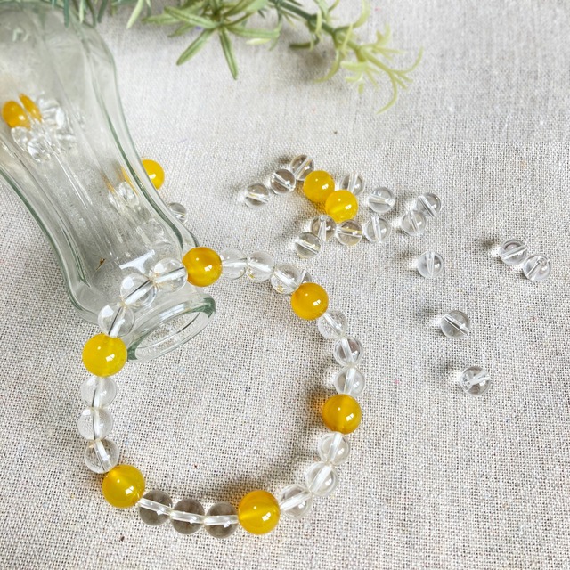 天然石ブレスレット(イエローアゲート)