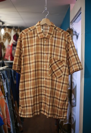 Vintage over size check s/s shirt