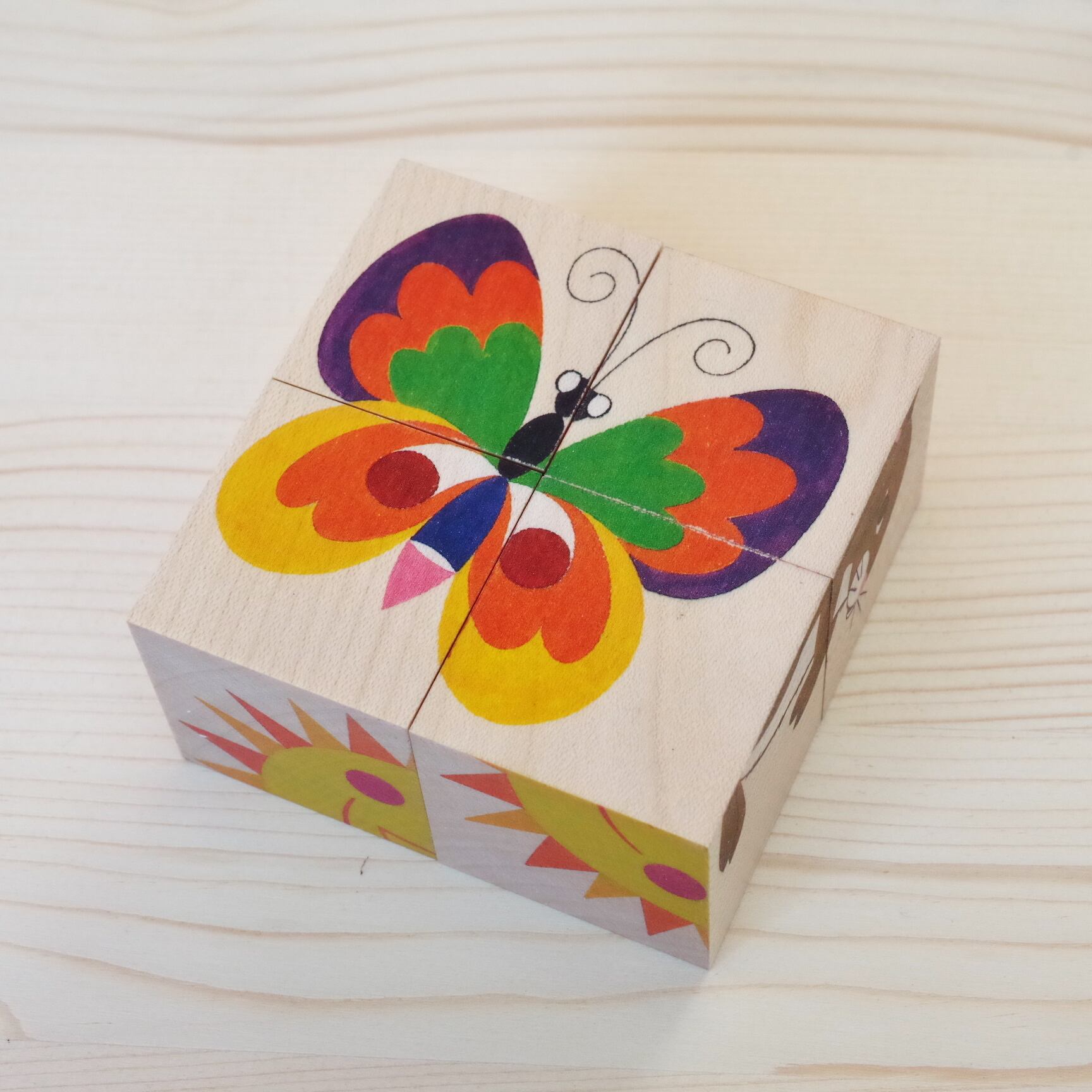 アトリエフィッシャー 六面体パズル 4ピース ナチュラル | 木の