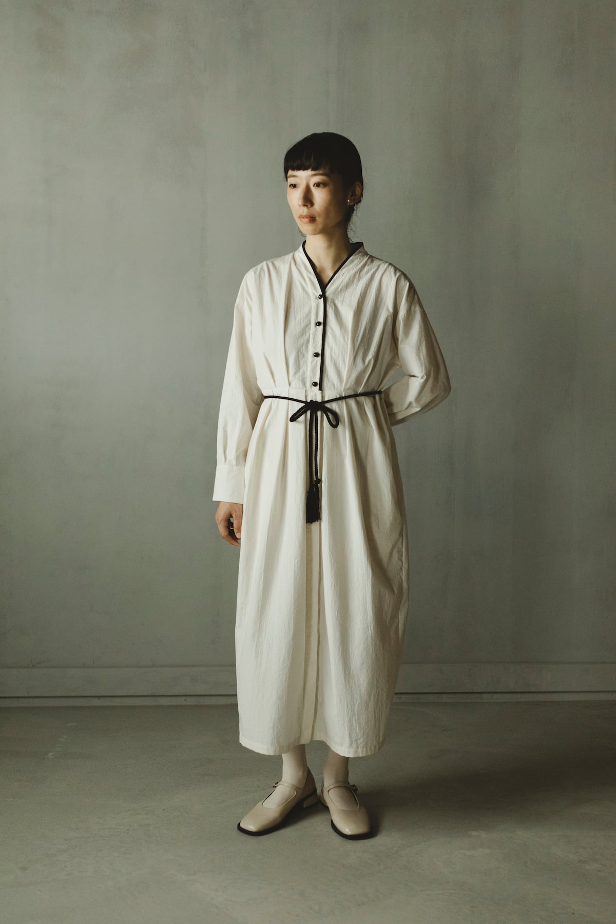 シルクコットンオーバルドレス(オフホワイト)|Silk cotton シルクコットンオーバルドレス(オフホワイト)|Silk cotton