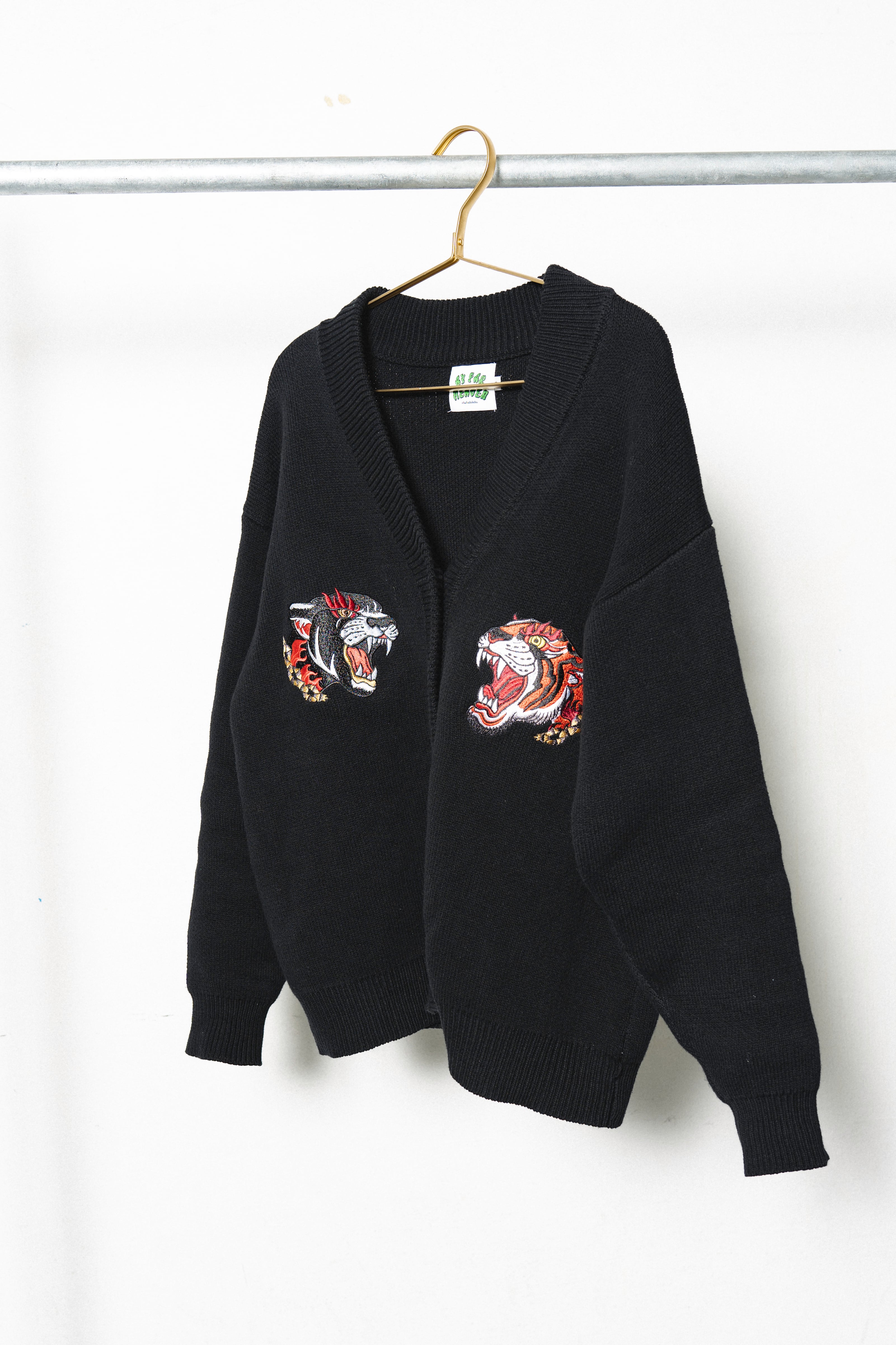 数量限定商品】TIGER KNIT cardigan（black） | チュウカタベタイ