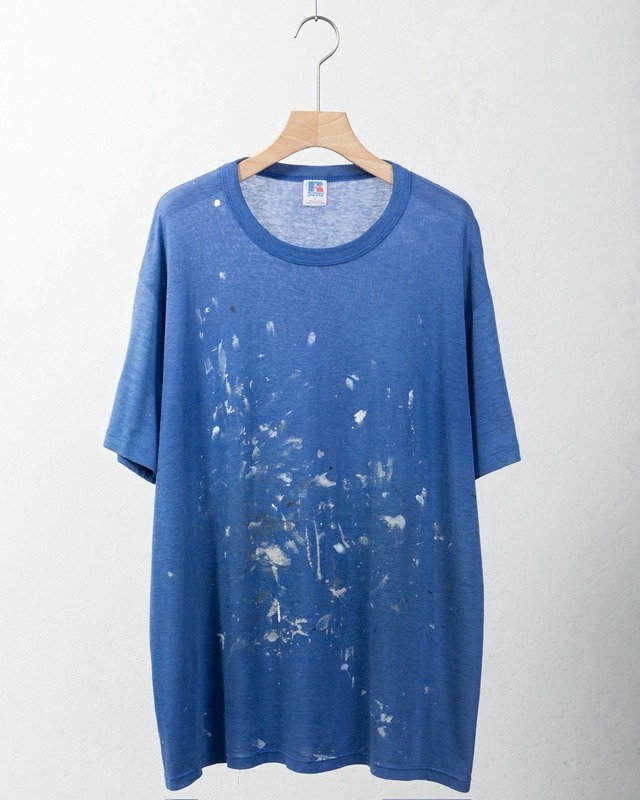 good paint & faded blank T-shirt / single stitch / Made In USA