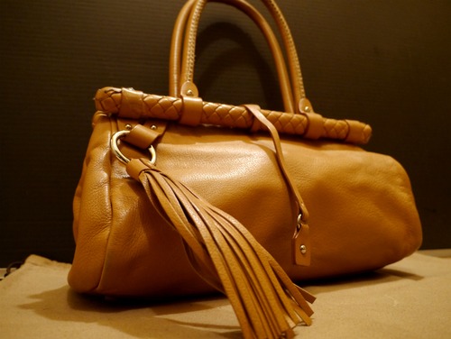 ◆JIL SANDER ジルサンダー フリンジ編込デザイン レザー バッグ