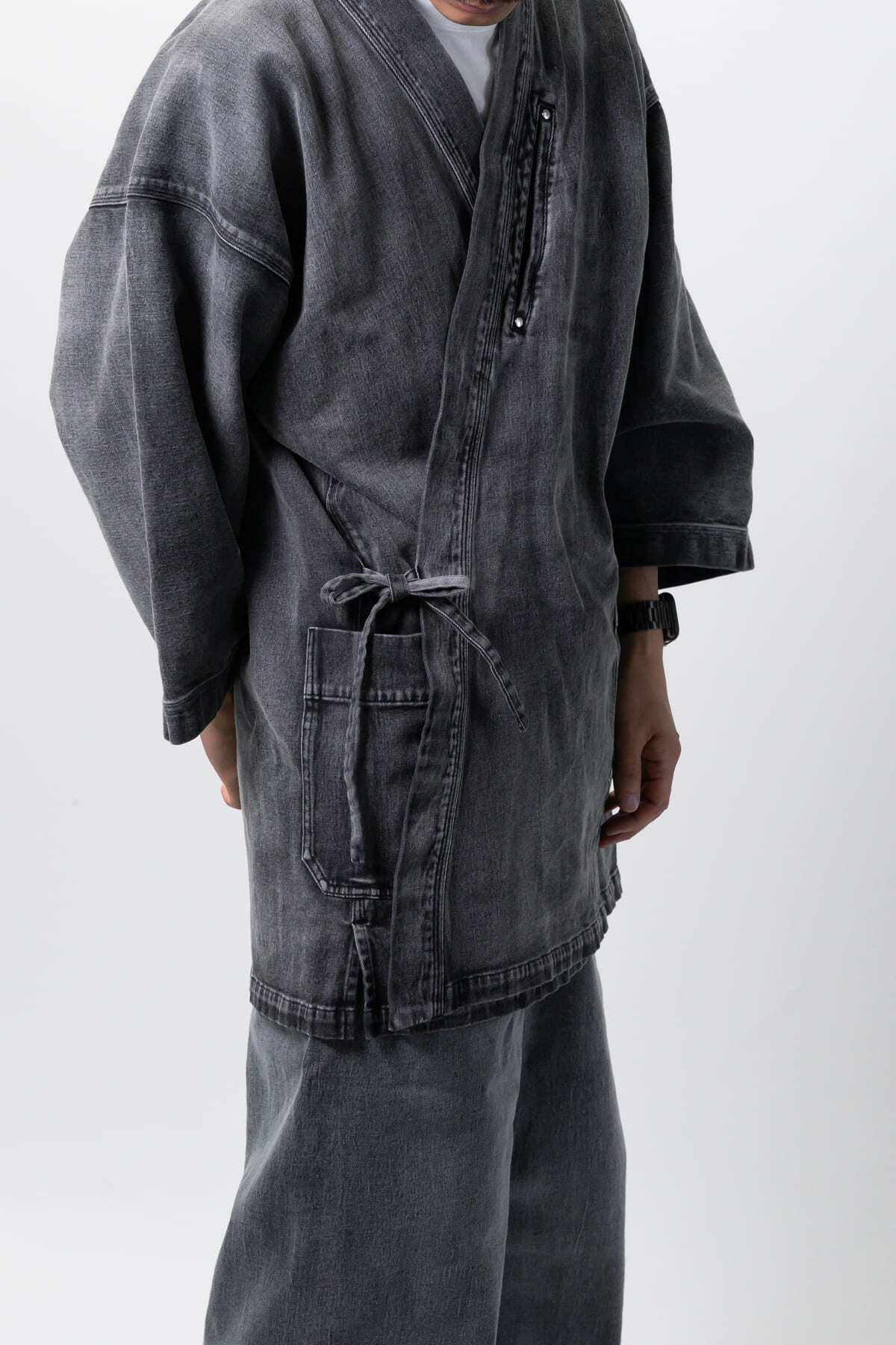 20着限定｜特別復刻】クロコダイル×デニム作務衣-深灰-【クロコダイル