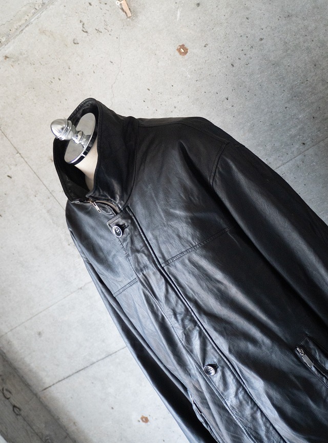 "LIVELO ATTITUDE" 1990s Leather zip jacket