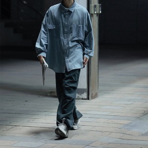 ライトブルーオールドウォッシュデニムシャツ　982