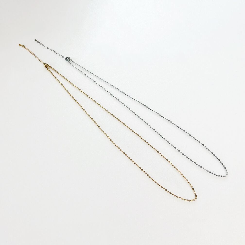 ステンレススリムボールチェーンロングネックレス