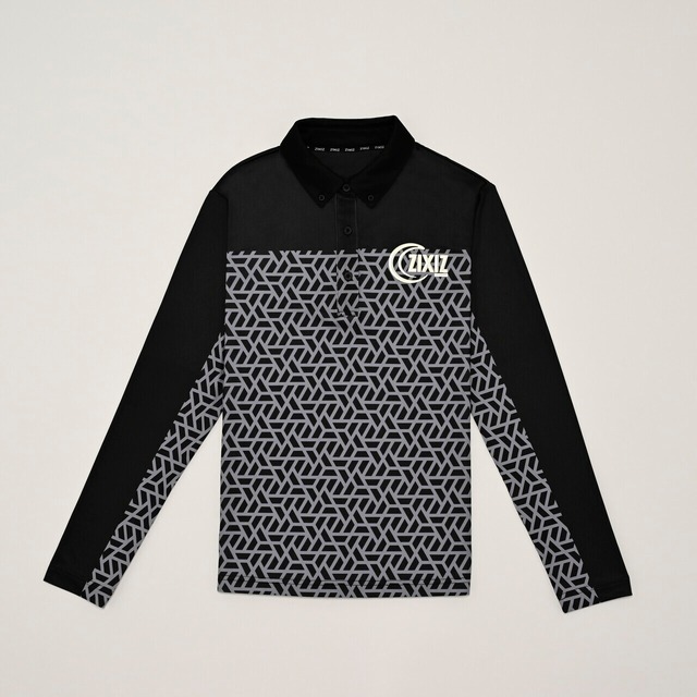 ブラックカ【レディース長袖・袖は異素材切り替え】品番：ZIXIZ-24PSLSL-GYBK