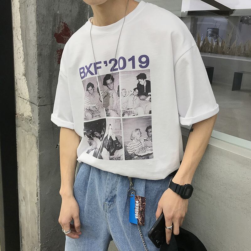 全2色 Tシャツ カットソー プリント カジュアル シンプル