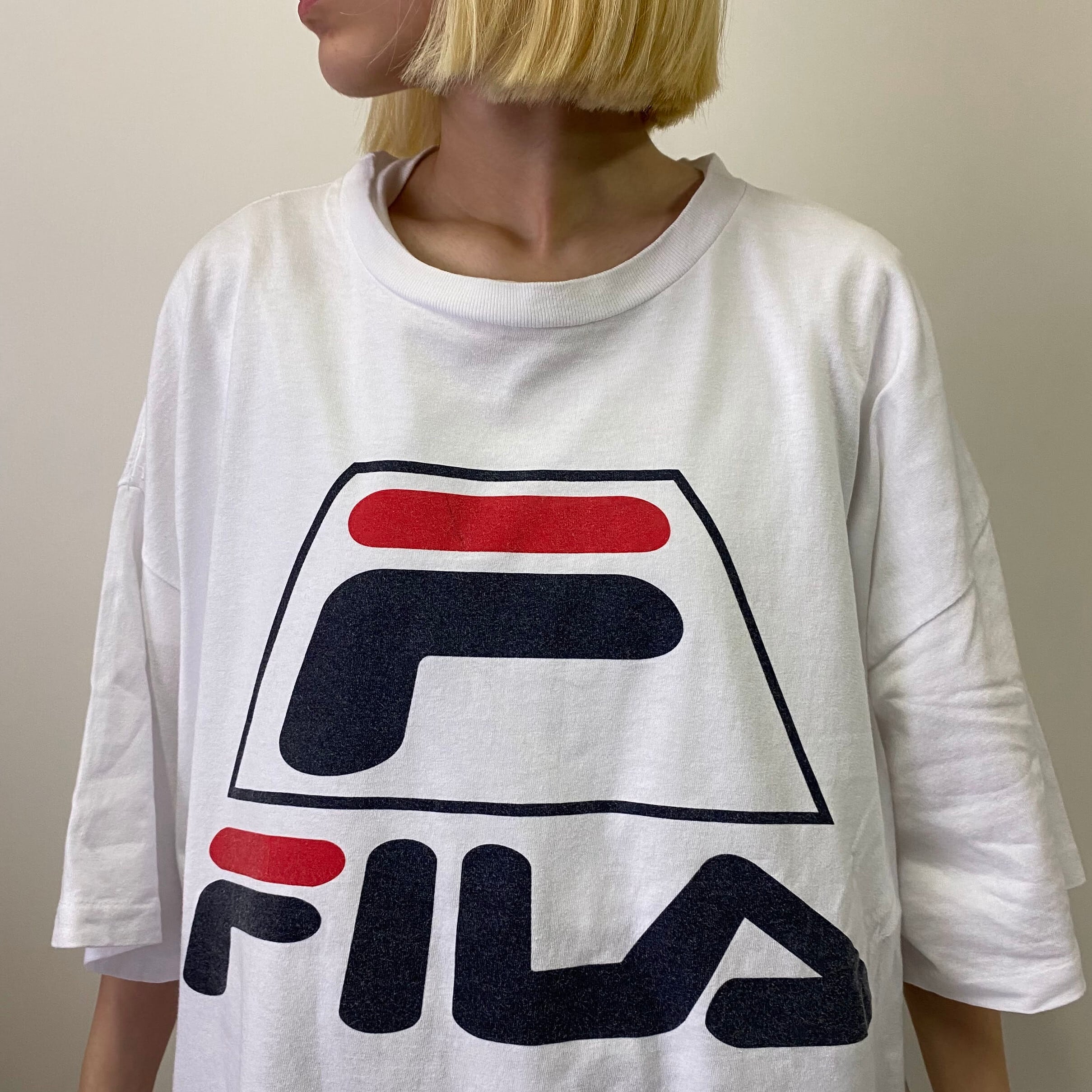 ビッグサイズ 90年代 USA製 FILA フィラ ロゴプリントTシャツ メンズXL 古着 90s ビンテージ ヴィンテージ ホワイト 白色  シングルステッチ 【Tシャツ】【GS07 】【P2000】 | cave 古着屋【公式】古着通販サイト