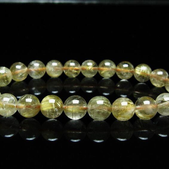 ルチルクォーツ ブレスレット 8mm タイチンルチルクォーツ タイチンルチル 一点物 メール便可 [M便 1/10] 111-49020