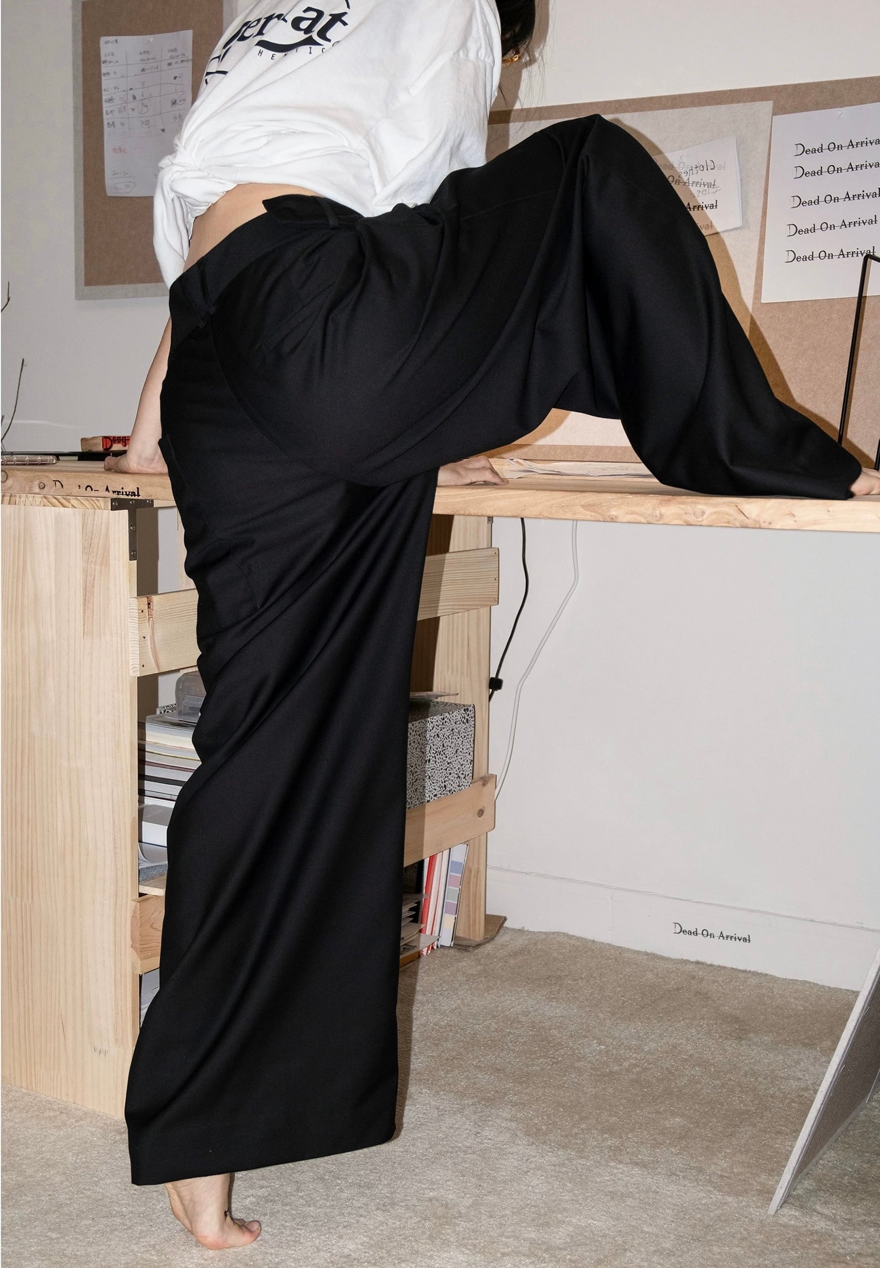 Obsidian Drape Wide-Leg Trousers – Opium Obsidian Drape Wide-Leg Trousers – Opium | Juns garment service