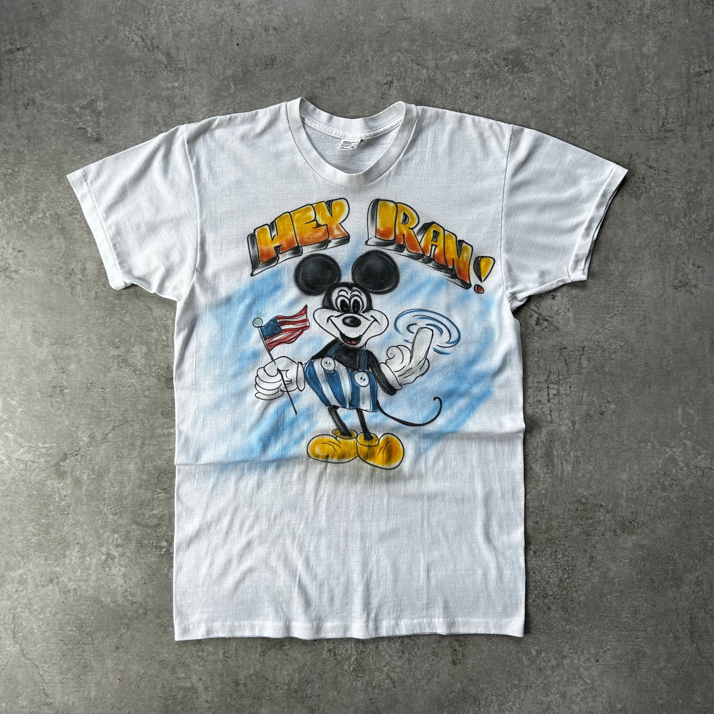 90s ミッキー×マリファナ×デッド tシャツ USA製 白 L ブートレグ