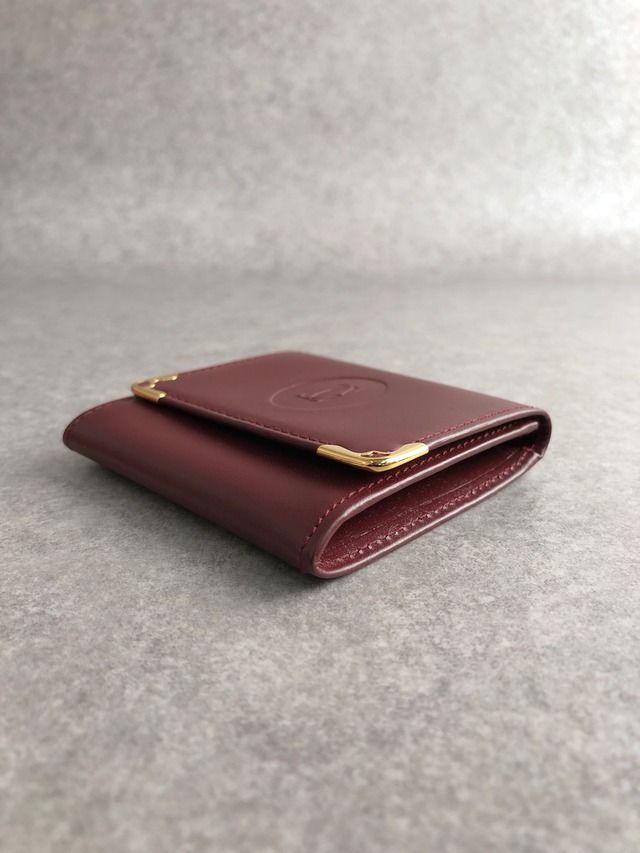 Cartier カルティエ マストライン 財布 ボルドー レザー コインケース vintage ヴィンテージ オールド g5mfrx