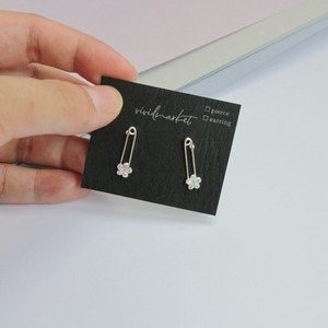 s925 フラワークリップシルバーイヤーカフ