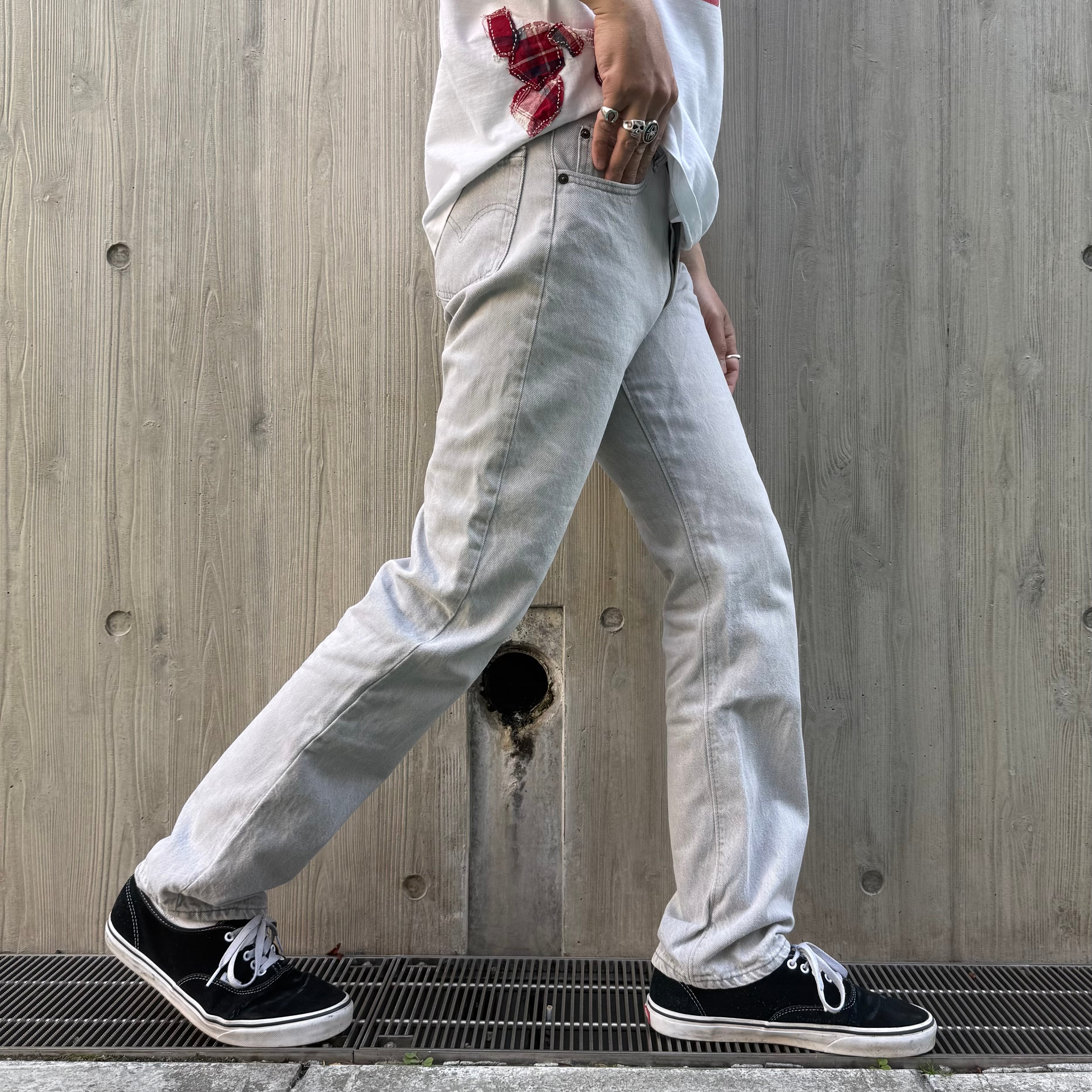 80's Vintage “Levi's501” 先染めグレー（内股シングル） Denim Pants