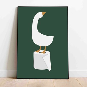 クスッと笑える アヒルアート ミッドセンチュリー シンプル ポスター インテリア