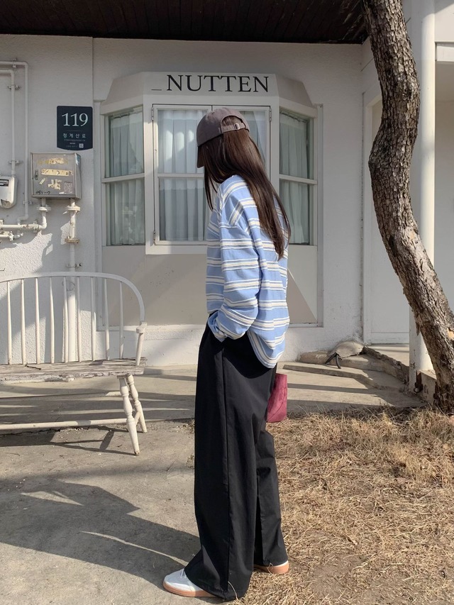 (予約) AREING / Plot cut pants 2color