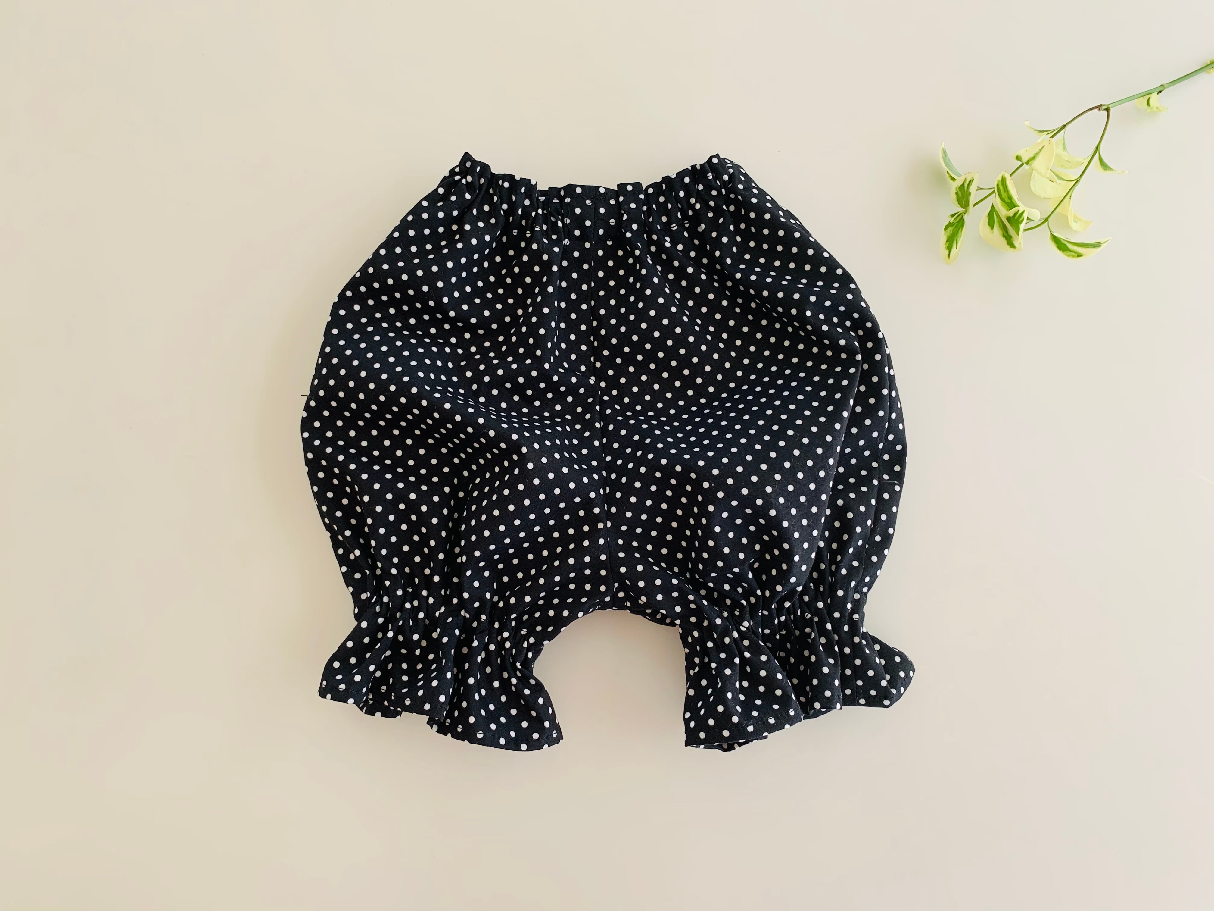 綿麻の かぼちゃパンツ・黒ギンガムチェック 80cm | baby ba-ba