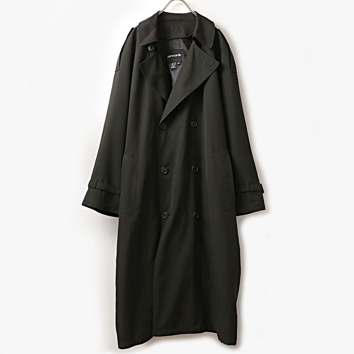 日本最大の 美品 ベルト 古着 ロングコート 黒 ライナー トレンチ