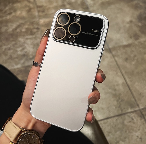 iPhone14ケース アイフォン14 Pro 14promax 13 13pro 13promaxカバー カメラ全面保護・強化ガラスケース 衝撃性 シンプル 無地 大人かわいい ハードケース アイフォンカバー シルバー お洒落 大人気♡