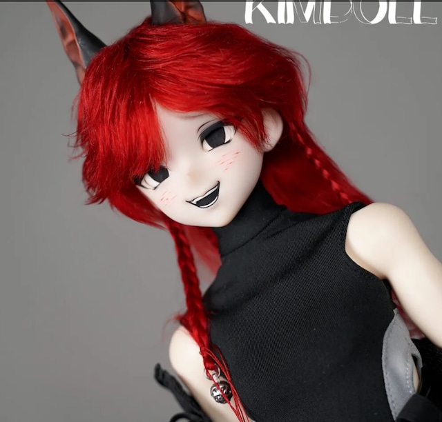 ドールヘッド 芒狗 樹脂 搪胶ヘッド 頭囲17.5cm 首周り7-7.5cm MSDサイズボディ通用 球体関節人形用 BJD DOLLKIMDOLL