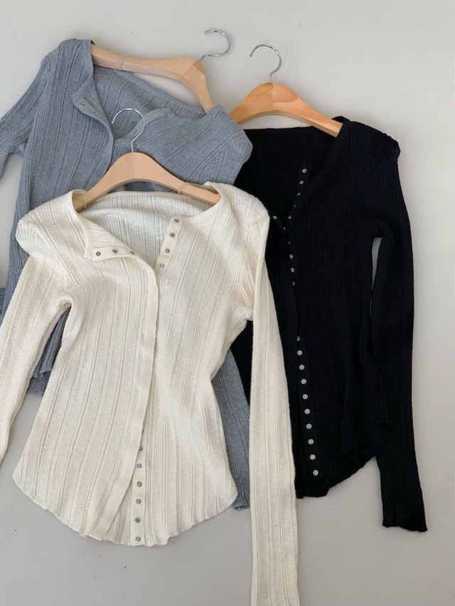 Ribbed Button Cardigan